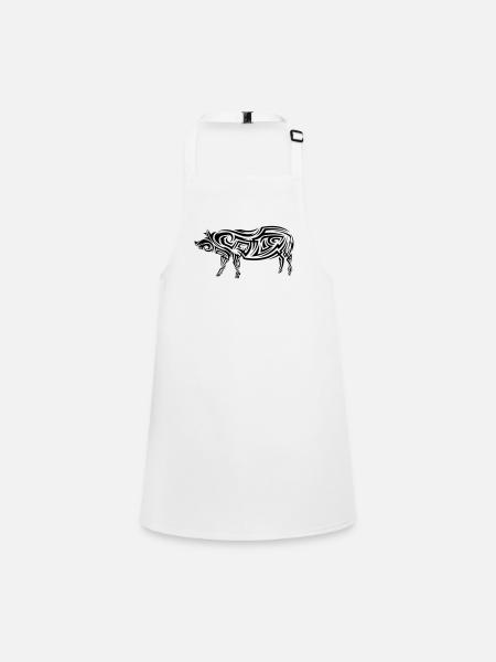 Tatouage tribal de cochon - Tablier Enfant - blanc - Devant