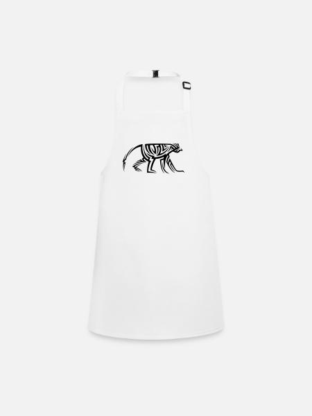 Affe Tribal Tattoo - Schürze für Kinder - Weiß - Vorne