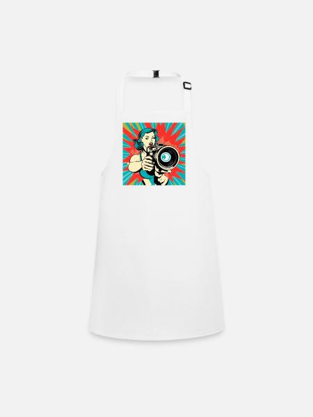 Pop Art Photographer Woman - Children's Apron - white - Front