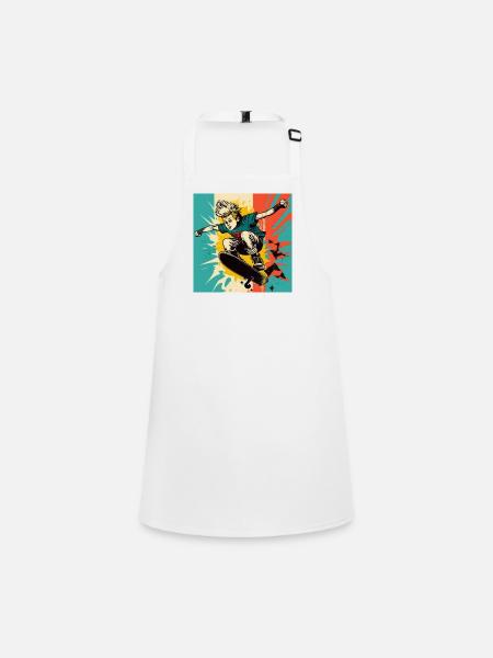 Skater Boy - Children's Apron - white - Front