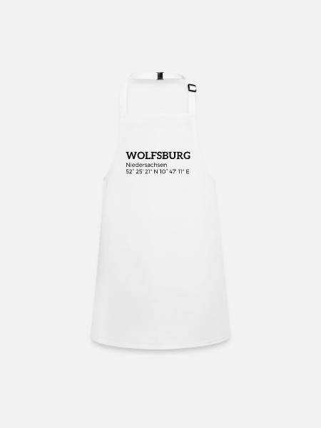 Wolfsburg Lower Saxony coordinates - Children's Apron - white - Front