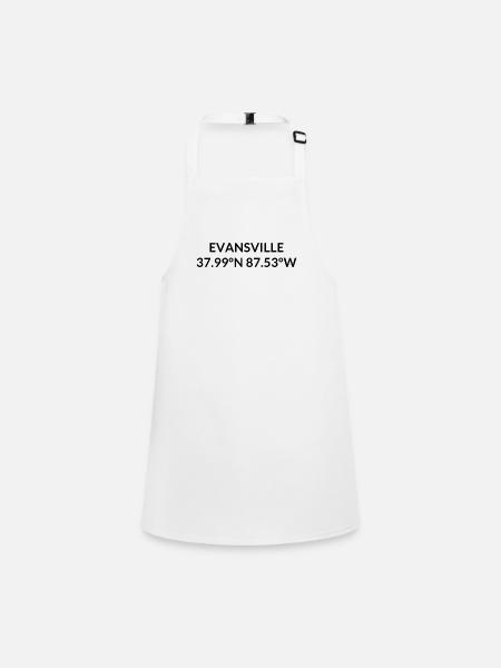 Evansville, Indiana, USA Coordinates - Children's Apron - white - Front