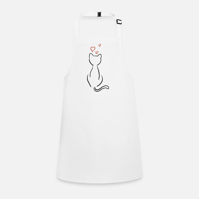 Kitten thinking about love Children's Apron