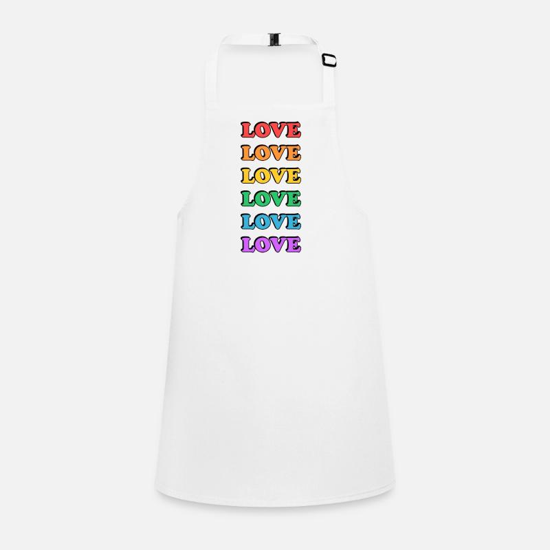 Rainbow Love Typographic Design - LGBTQ PRide Children's Apron