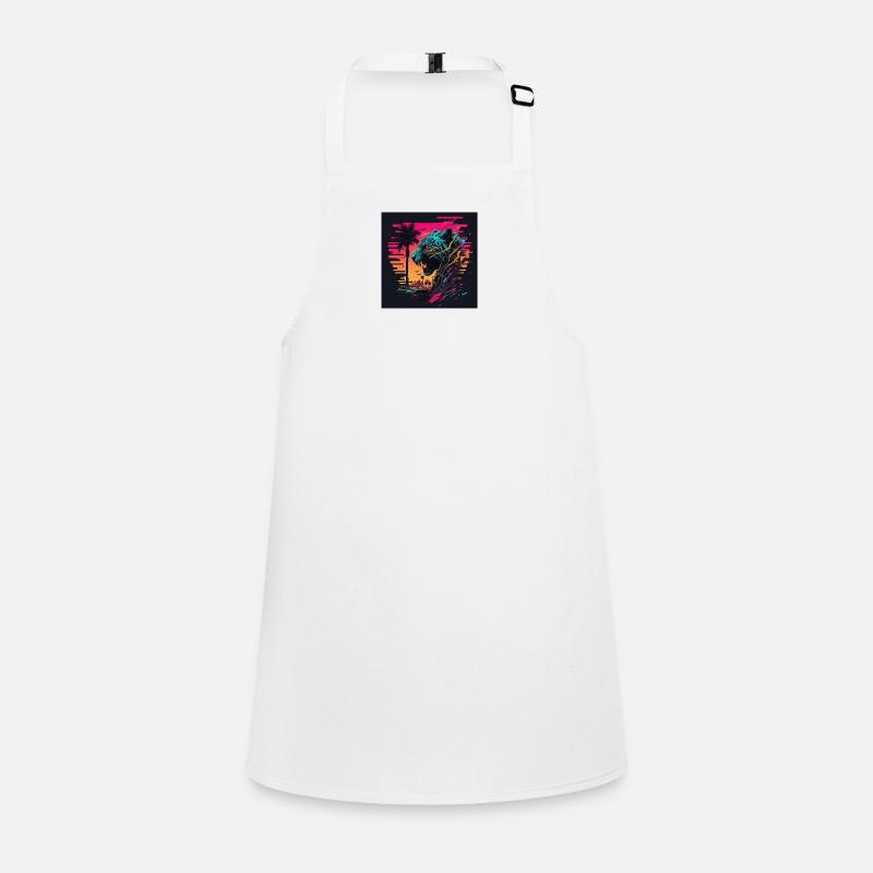 Tiger with neon colors, synthwave / 80s Children's Apron