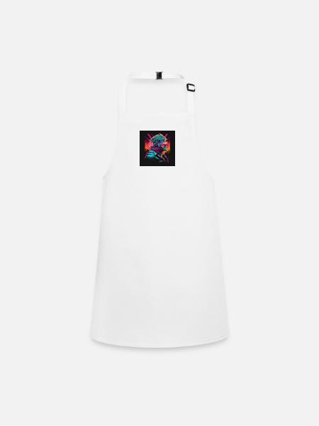 Chicken with glasses Camel with neon colors 80s - Children's Apron - white - Front