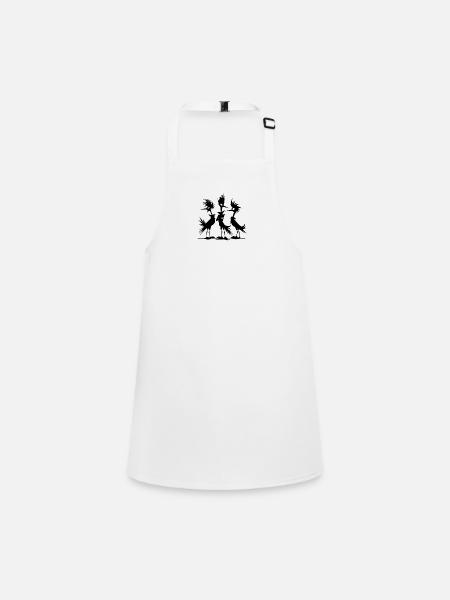 Annoyed funny bird group in defiance phase - Children's Apron - white - Front