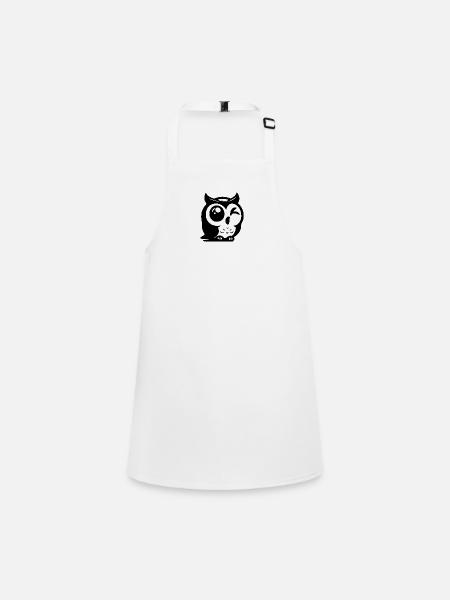 Clever owl with a winking eye - Children's Apron - white - Front