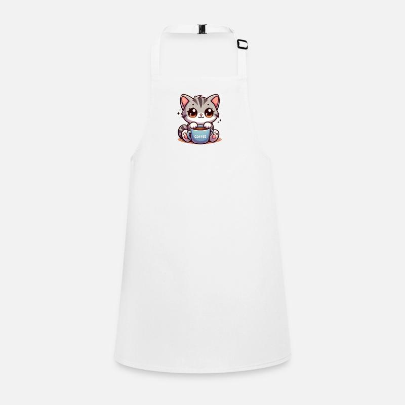Cat with Coffee Mug 4 Children's Apron