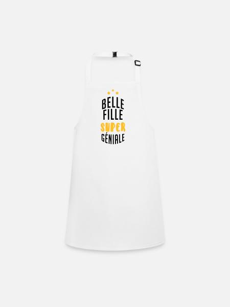 Belle Fille - Mariage - Mariée - Famille - Noël - Children's Apron - white - Front