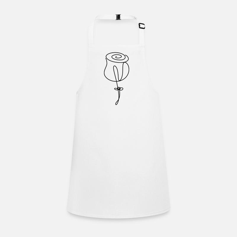Fleur de rose minimaliste dessinée à la main Tablier Enfant