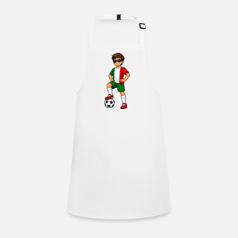 Soccer Boy Fan du Mexique Drapeau mexicain Tablier Enfant