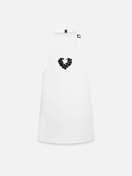 Heart with gold, gold, golden heart - Children's Apron - white - Front