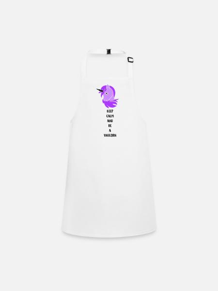 unicorn keep calm - Children's Apron - white - Front