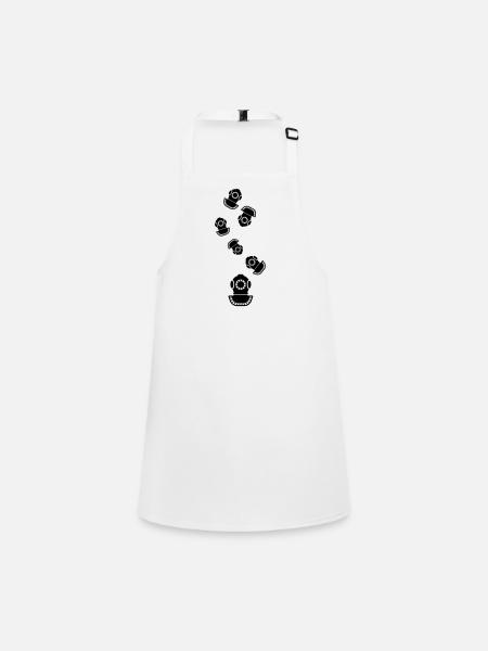 Diving helmet diving symbol - Children's Apron - white - Front