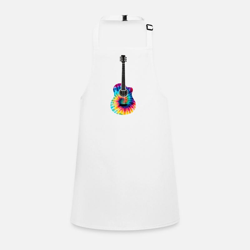 Multi-Colored Tie Dye Guitar Design Children's Apron