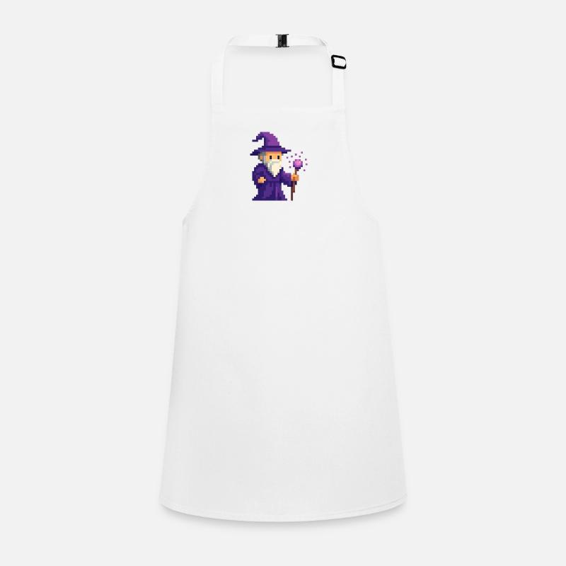 Pixel wizard dans le scintillement violet Tablier Enfant