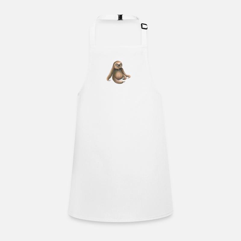 Sloth chills and relaxed brown Children's Apron