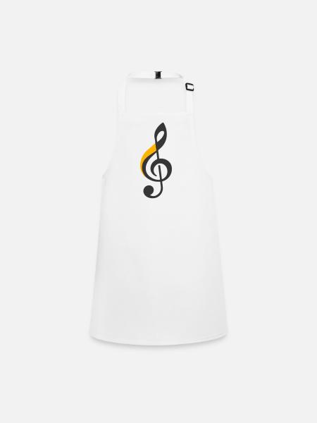 Treble Clef Symbol - Children's Apron - white - Front