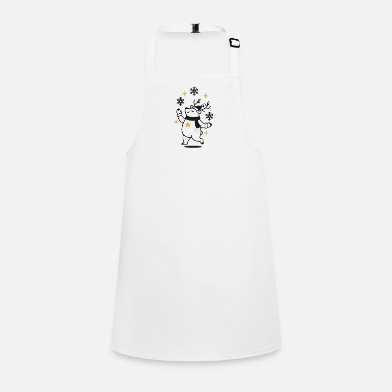 Reindeer dances through starry winter Children's Apron