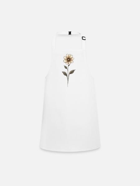 Flower Sketch - Children's Apron - white - Front