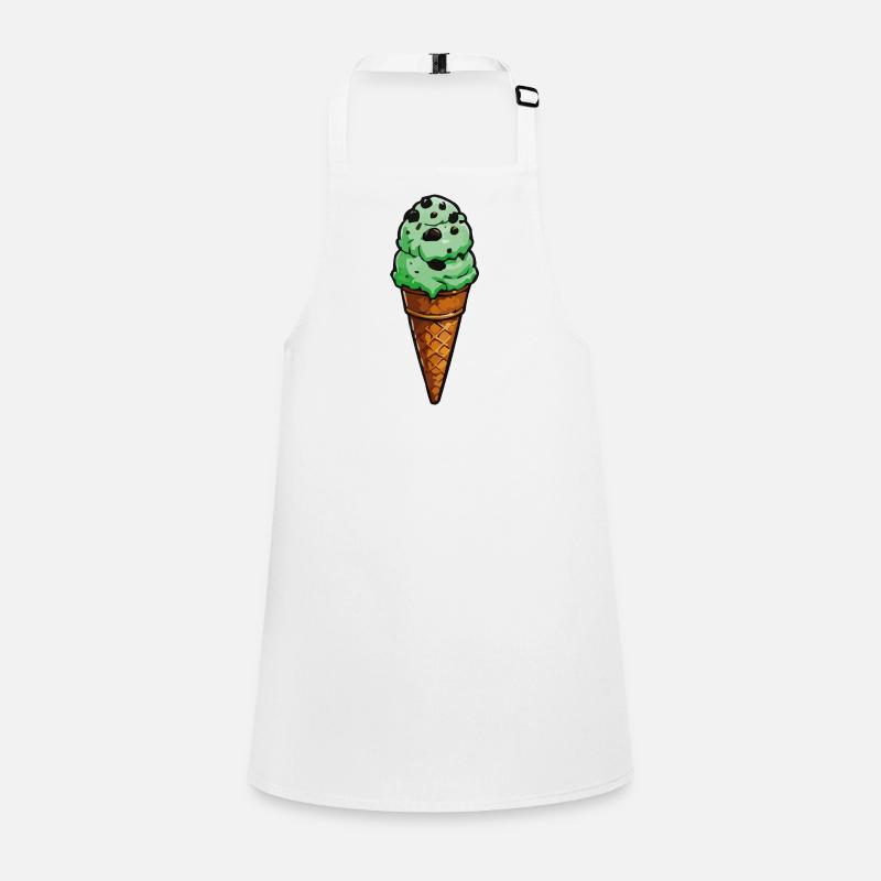 Dessin animé Cornet de glace au chocolat menthe Tablier Enfant