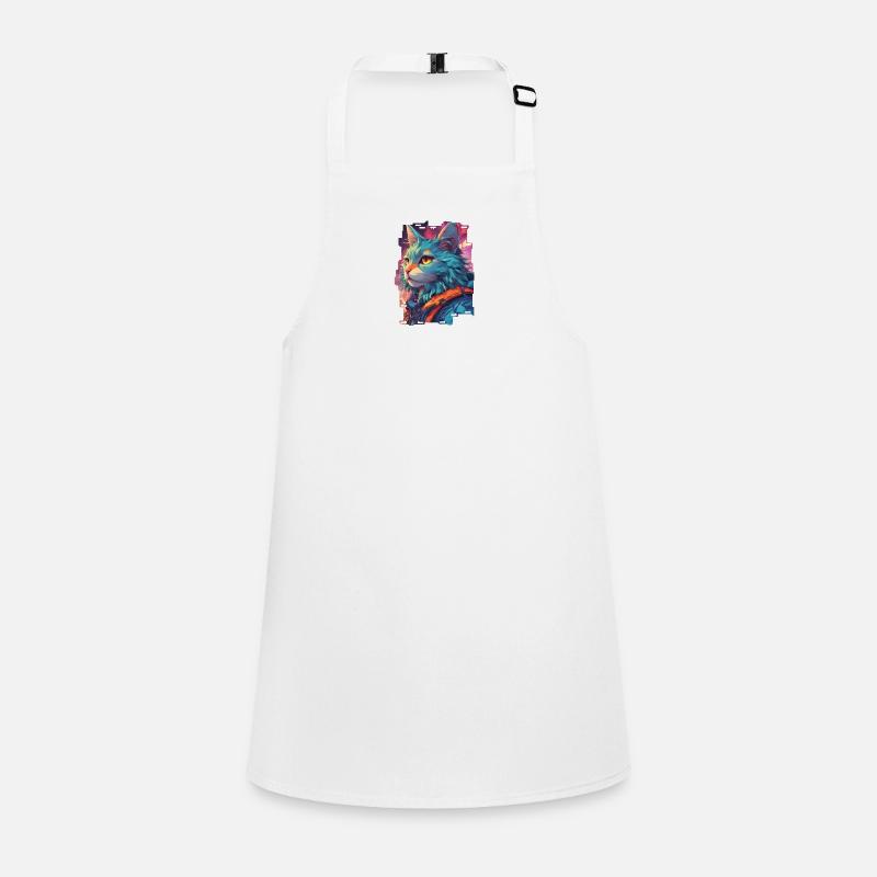 ChromePurr // Cyberpunk Cat Children's Apron