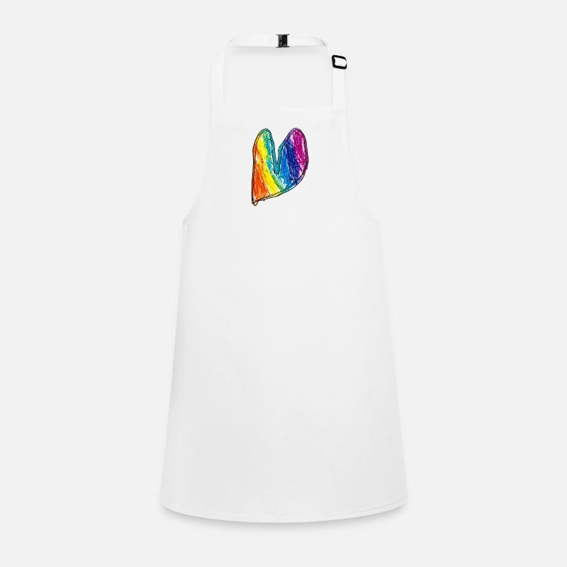 Rainbow Heart Wax Crayon Children's Apron