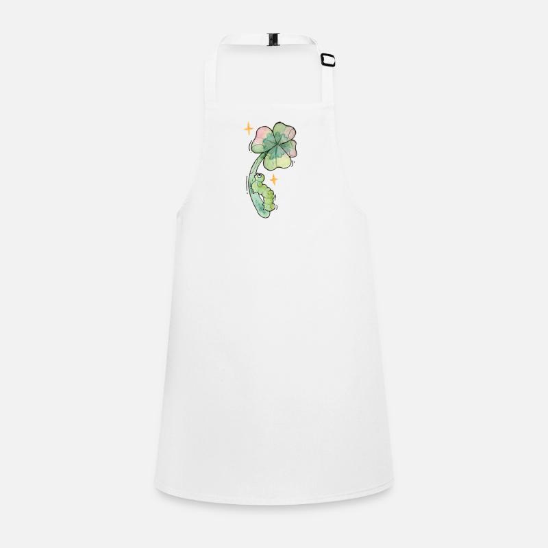 Lucky charm caterpillar on shamrock Children's Apron