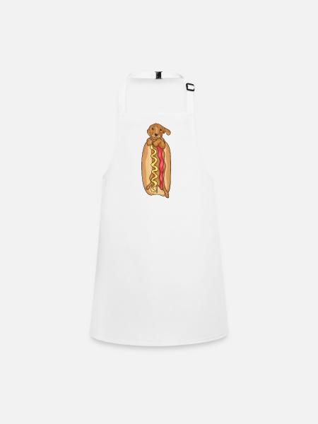 dachshund - Children's Apron - white - Front