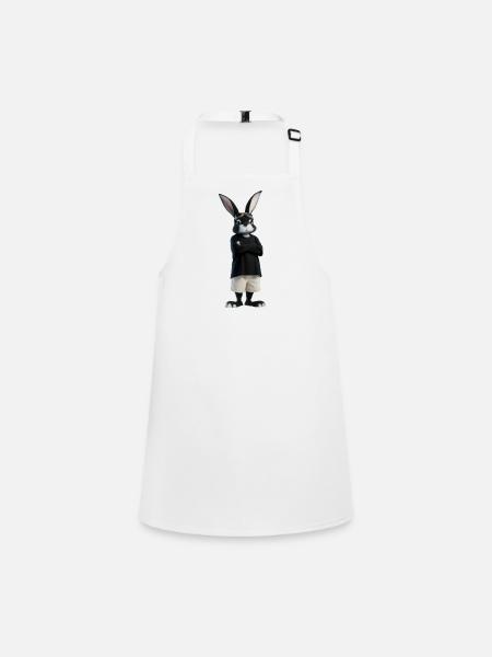 Lapin – Super Lapin, Lapin, Lapin, Lapin de Pâques - Tablier Enfant - blanc - Devant
