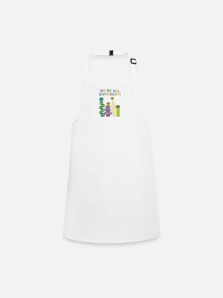 We're All Different! Colorful creatures - Children's Apron - white - Front