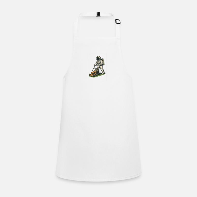 Astronaut mowing the lawn Children's Apron