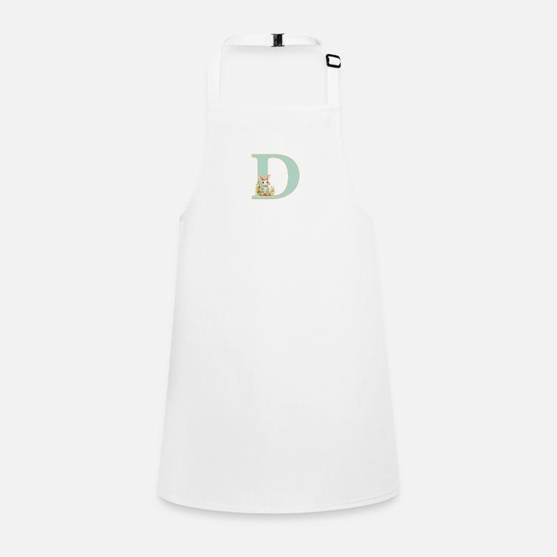 Buchstabe D, Monogramm, Blumen, Hase Schürze für Kinder