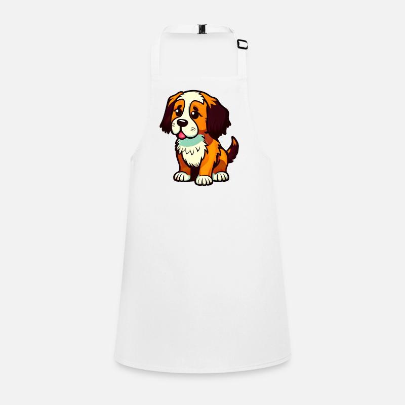 Chien mignon, dessin animé, assis, chien mignon, gauche Tablier Enfant