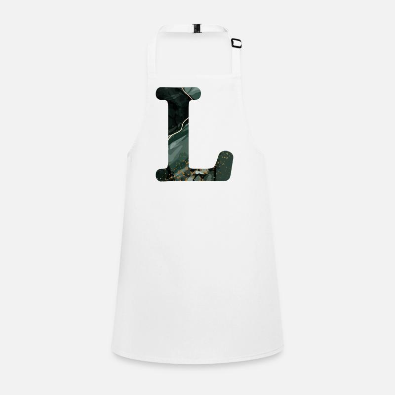 Letter l marbled green Children's Apron
