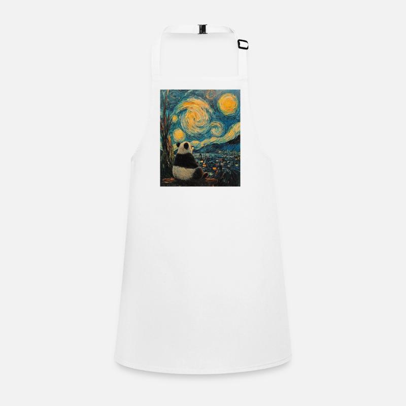 Panda Ours Style Van Gogh Nuit étoilée Tablier Enfant