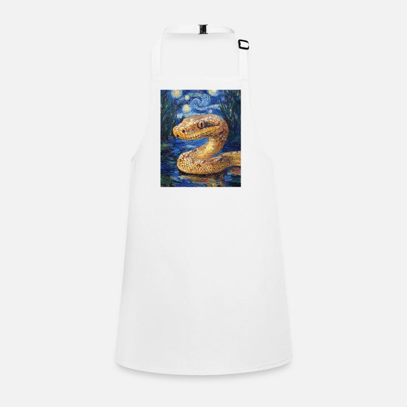 Snake Python Van Gogh Style Starry Night Children's Apron