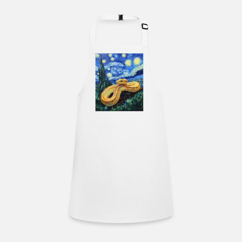 Snake Python Van Gogh Style Starry Night Children's Apron