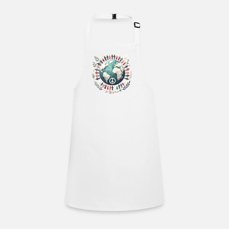 World Peace Globe Circle Doves Children's Apron