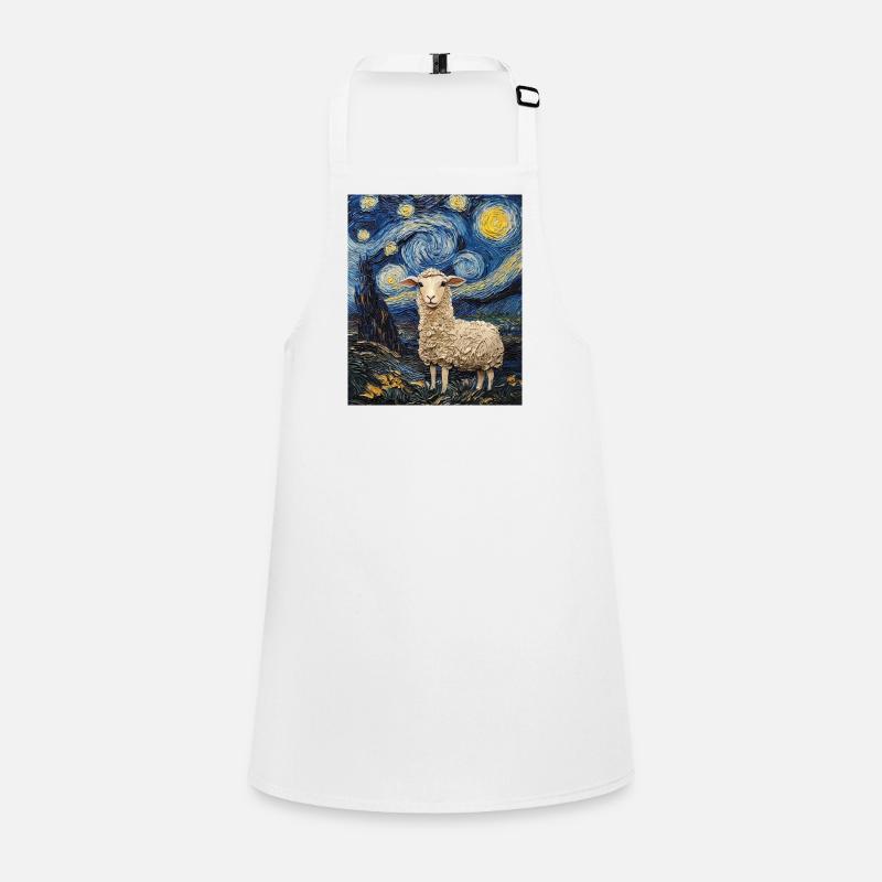 Sheep Van Gogh Style Starry Night Children's Apron