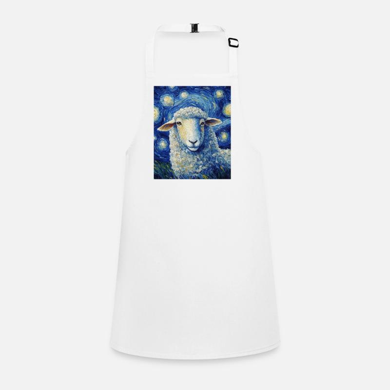 Sheep Van Gogh Style Starry Night Children's Apron