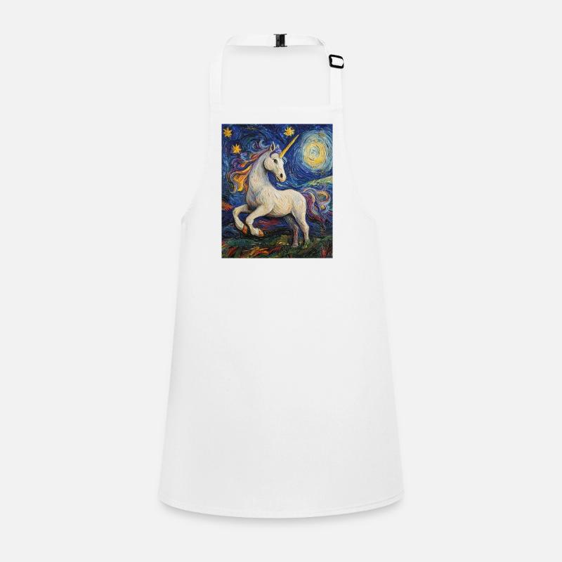 Einhorn Einhörner Licorne Style Van Gogh Tablier Enfant