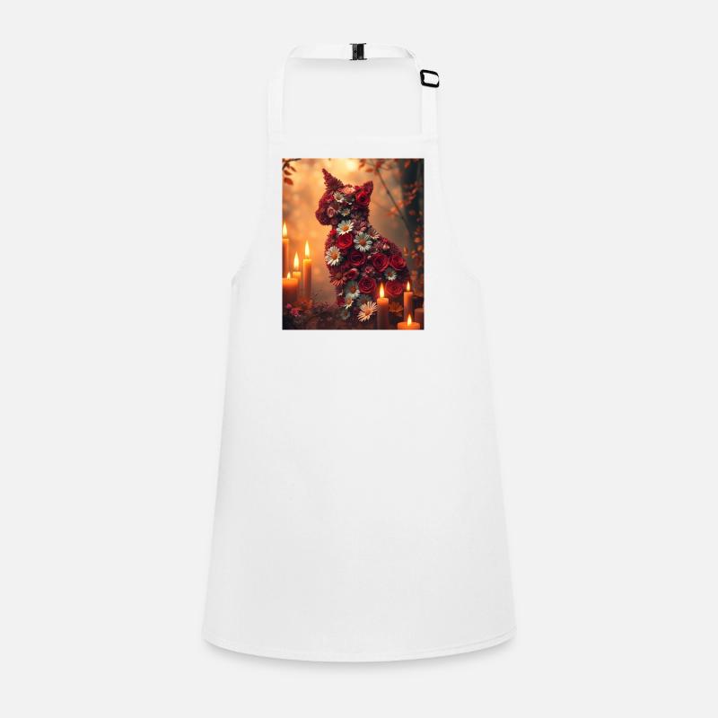 Romantic Floral Cat Children's Apron