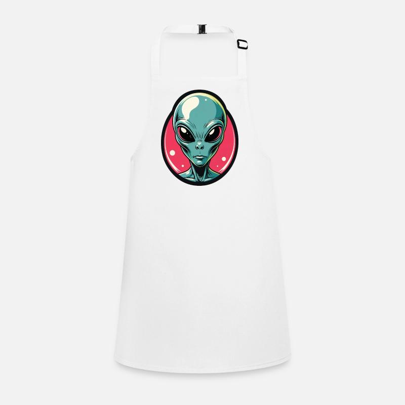 Portrait néon de tête d’extraterrestre Tablier Enfant