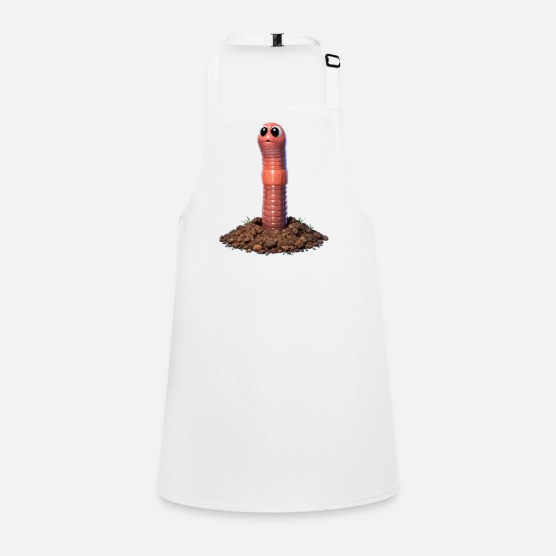 Mudworm cartoon with big eyes Children's Apron