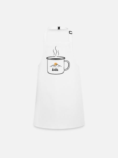 Montagnes Coffee Cup - Tablier Enfant - blanc - Devant