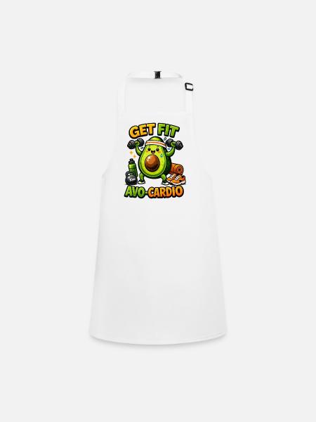 AVO-CARDIO – Avocado in Training - Children's Apron - white - Front