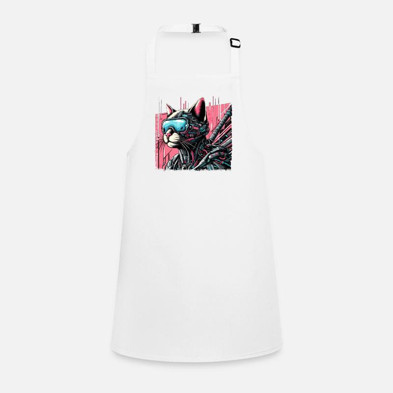 Cyborg Katze Schürze für Kinder