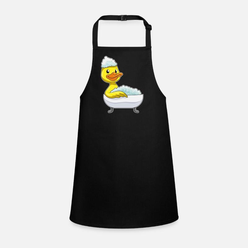 Duck bathing with bathtub & foam Children's Apron